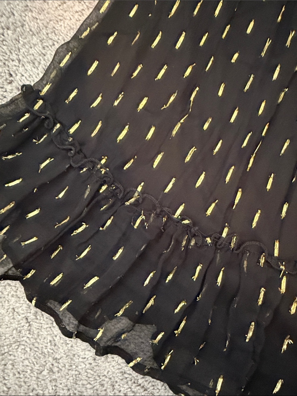 Angie Black Midi Skirt with Gold Accent Dots - Picture 6 of 7